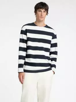 Футболка в полоску с длинным рукавом SELECTED HOMME, цвет Sky Captain