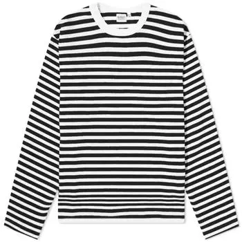 Футболка в полоску с длинными рукавами Beams Boy, черный