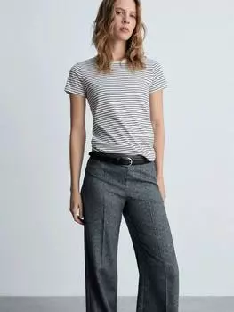 Футболка в полоску с логотипом mangora Mango, темно-синий/белый