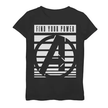 Футболка в полоску с логотипом Marvel Avengers Find Your Power для девочек 7–16 лет Licensed Character