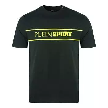 Футболка в полоску с логотипом Plein Sport, черный