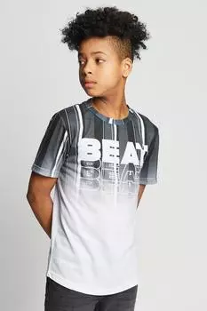 Футболка в полоску с надписью «Header» Beat Boyz Club, черный