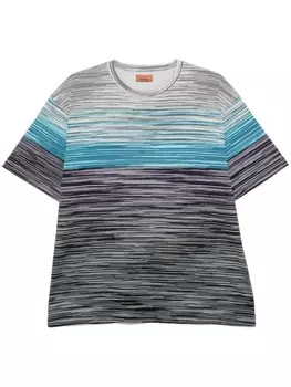 Футболка в полоску с прорезиненным логотипом Missoni, синий