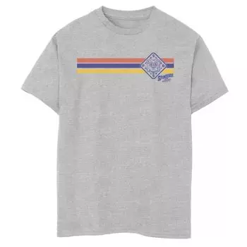 Футболка в полоску с рисунком в стиле ретро для мальчиков 8–20 лет «Губка Боб Квадратные Штаны: Губка в бегах» Nickelodeon