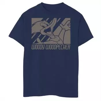 Футболка в полоску с силуэтом и портретом для мальчиков 8–20 лет Woody Woodpecker Licensed Character