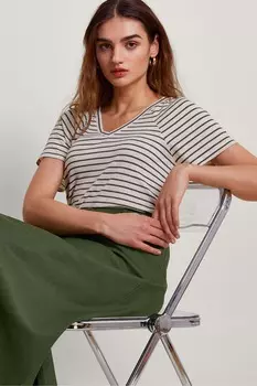 Футболка в полоску Saxon Monsoon, зеленый