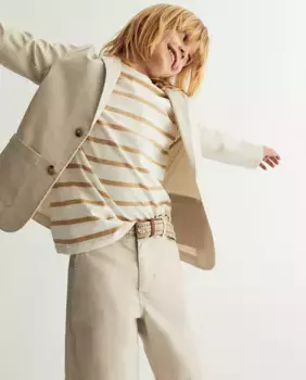 Футболка в полоску Sfera, бежевый