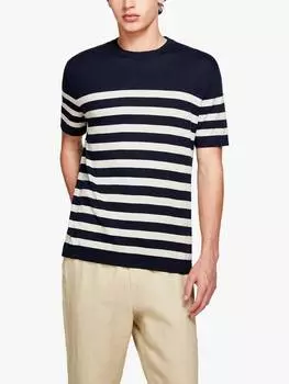 Футболка в полоску SISLEY, цвет Navy/Cream