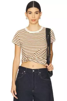 Футболка в полоску Slub Rag & Bone, warm brown