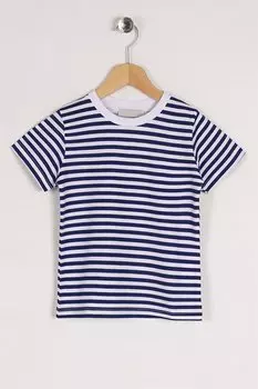 Футболка в полоску темно-синего цвета для мальчика Zepkids
