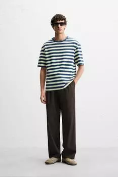 Футболка в полоску ZARA, разноцветный