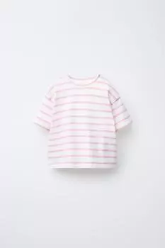 Футболка в полоску ZARA, розовый
