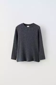 Футболка в ребрику ZARA, синий