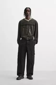 Футболка в ретро-стиле ZARA, черный