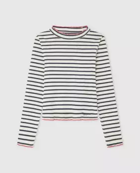 Футболка в рубчик для девочек Pepe Jeans, цвет Crudo