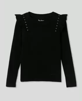 Футболка в рубчик для девочек Pepe Jeans, черный