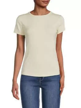 Футболка в Рубчик Elie Tahari из хлопковой смеси, anise flow