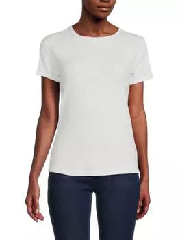 Футболка в Рубчик Elie Tahari из хлопковой смеси, cloud