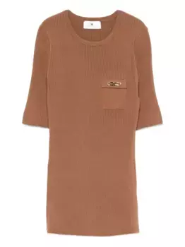 Футболка в рубчик Elisabetta Franchi, коричневый