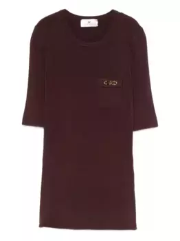 Футболка в рубчик Elisabetta Franchi, коричневый