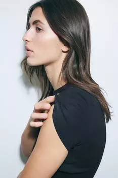 Футболка в рубчик H&M, черный
