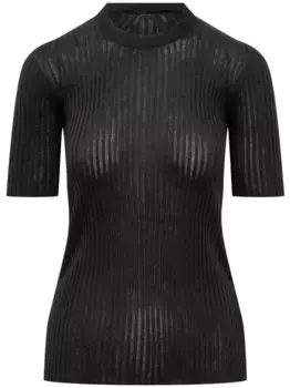 Футболка в рубчик JIL SANDER, черный