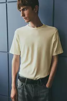 Футболка в рубчик облегающего кроя H&M, белый