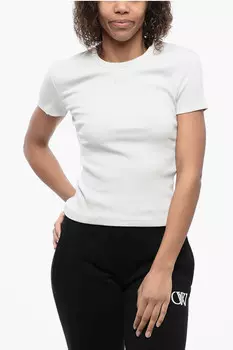 Футболка в рубчик Off-White, светло-серый