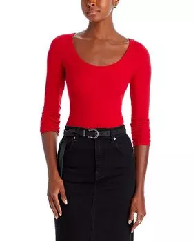 Футболка в рубчик с длинными рукавами AQUA, цвет Red