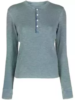 Футболка в рубчик с длинными рукавами Ralph Lauren RRL, синий