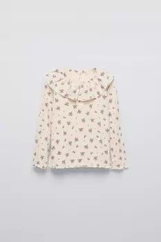 Футболка в рубчик с нагружником ZARA, цвет butter