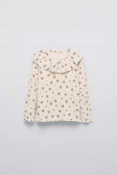 Футболка в рубчик с нагружником ZARA, цвет butter