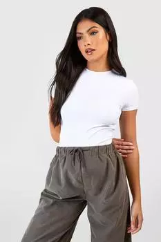 Футболка в рубчик с овальным вырезом для беременных boohoo, белый