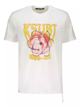 Футболка в рубчик с принтом Ksubi, белый