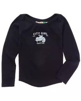 Футболка в рубчик с вырезом-лодочкой в стиле винтаж «Гавана» Vintage Havana, черный