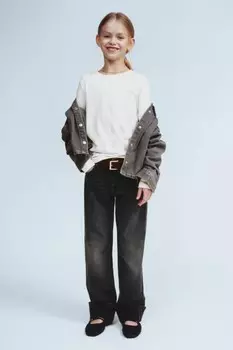 Футболка в рубчик со стразами ZARA, белый