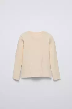 Футболка в рубчик ZARA, экрю