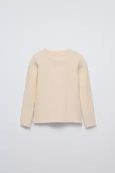 Футболка в рубчик ZARA, экрю