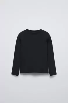 Футболка в рубчик ZARA, черный