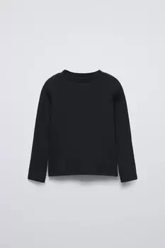 Футболка в рубчик ZARA, черный