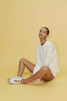 Футболка в рустическом стиле slub ZARA, устрично-белый