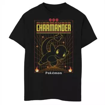 Футболка в сетку с рисунком Pokemon Charmander для мальчиков 8–20 лет Licensed Character