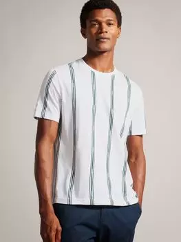 Футболка в стандартную полоску с короткими рукавами Ted Baker, белая
