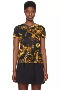 Футболка в стиле акварельного кутюра Versace Jeans Couture, мультиколор