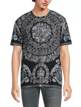 Футболка в стиле барокко Versace, черный