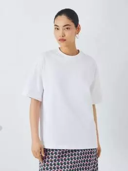 Футболка в стиле бойфренда большого размера John Lewis , белый