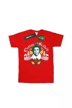 Футболка в стиле бойфренда Ninny Muggins с хлопковой головкой Elf, красный