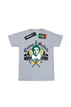 Футболка в стиле бойфренда Ninny Muggins с хлопковой головкой Elf, серый