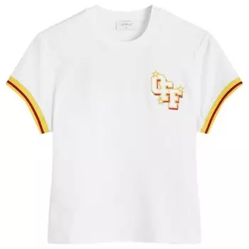 Футболка в стиле колледжа бежевого цвета Off-White, белый