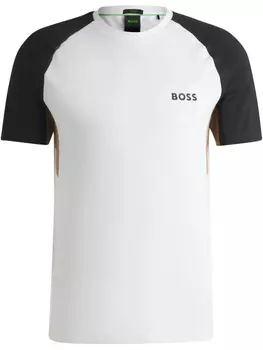 Футболка в стиле колор-блок BOSS, белый